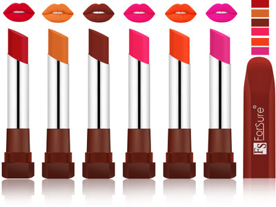 

Forsure Bright Red, Brick Nude, Maroon, Ruby Red, Nude, Rose Pink VELVET MATTE LIPSTICK(Bright Red, Brick Nude, Maroon, Ruby Red, Nude, Rose Pink)