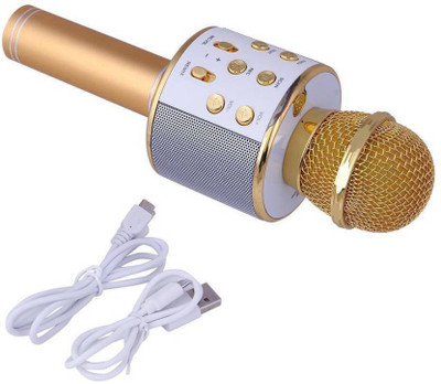 

Gazzet 4G WS-858 Wireless Original Portable Handheld Bluetooth Connection Player Speaker 3-in1 Condenser Mic for IOS and Andriod System Mobile Phones Microphone (Gold) 27 Microphone Microphone(golden, White)