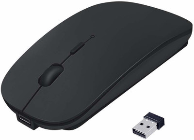 ROQ 2.4Ghz Slim Rechargeable Wireless Ambidextrous Optical Mouse(2.4GHz Wireless, Black)