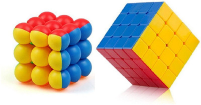 

Nabhya High Speed Magic Cube Combo Set of 2 (Stickerless 4X4 & 3X3 Bubble Cube) Puzzle Brainstorming Game Toy(2 Pieces)