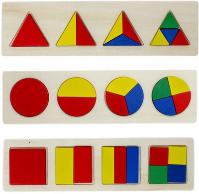 

BuyCreativeLife 3 in 1 Wooden Educational Shape Color Sorting Puzzles - Preschool Stacking Block Toddler Toys(3 Pieces)