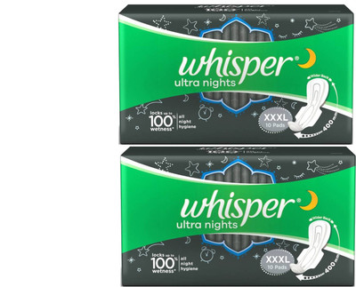 

Whisper Ultra Nights XXXL 10+10 Sanitary Pad Sanitary Pad(Pack of 2)