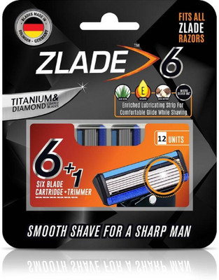 

Zlade 6 Blade Shaving Cartridges, Made in Germany - Pack of 12(Pack of 12)