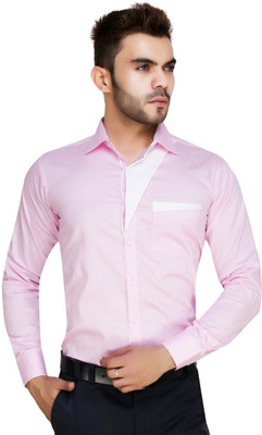 ShopyBucket Men Solid Casual Pink Shirt
