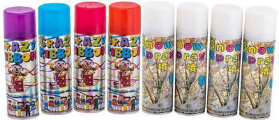 

ENJOY (Set of 8) Combo of Ribbon & Snow Spray(200 ml, Pack of 8)