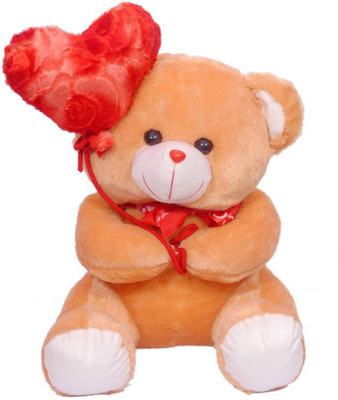 

Nihan Enterprises Soft & Cute Brown Color Teddy Bear With Red Heart Ballon - 45 CM - 45 cm(Brown)