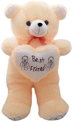 

DHAMAN Beautiful Cream Fur with Heart Teddy Bear - 80 cm (Cream) - 70 cm(Multicolor)