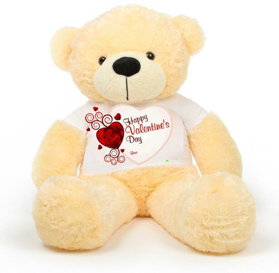 

BN SOFT TOYS 4 Feet Cream Colour with Valentine Day T-Shirt - 122 cm(Cream)