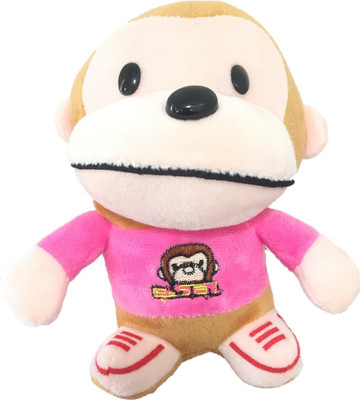 

CREATIVEVILLA CUTE IMPORTED BABY PINK MONKEY STUFFED PLUSH SOFT TOY CVST6603 - 17 cm(Multicolor)