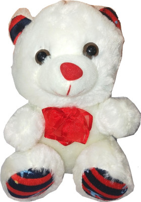 

TALKING GANESHA Cute Teddy with Bow Stuffed Soft Plush Toy Love Girl 26 cms - 27 cm(White)