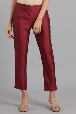 W Regular Fit Women Maroon Trousers