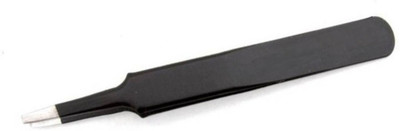 

Inditrust Black Coated Stainless Steel Straight Tweezer For Eyebrow Making or mobile repair