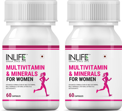 

Inlife Multivitamins & Minerals Antioxidants for Women - 60 Capsules (2 Pack)(120 No)