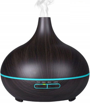 

Foolzy 400ml Aromatherapy Essential Oil Diffuser Wood Grain Aroma Diffusers Cool Mist Humidifier with Timer Adjustable Mist 7 Color Changing Night Lights Waterless Auto Shut-off Portable Room Air Purifier(Black)