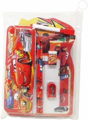 

Parteet Mix Stationery Gift Set with Writing Board and Metal Pencil Box for Kids (Car)
