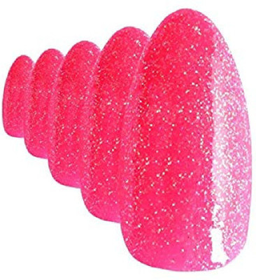 

sweetpea Personal Reusable Professional Combo of Acrylic 100-Piece False Nails with 10 Different Nail Size (Pink, Glitter) pink(Pack of 100)