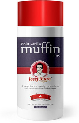 

Josef Marc Moist Vanilla Muffin premix, 400gm - Non GMO, No Artifical Color or Preservative, Formulated in Switzerland Self Rising Flour Powder(400 g)