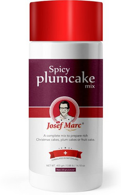 

Josef marc Spicy Plum Cake Premix, 400g - Dark & flavorful Cake Premix, 100% Eggless and Alcohol-Free. Self Rising Flour Powder(400 g)