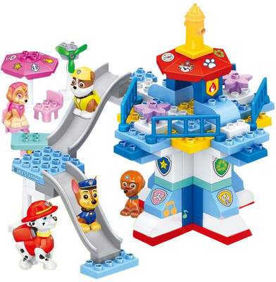 

IndusBay Lookout Tower 109 Pcs Big Size Construction Building Blocks with Pup Figures Blocks Set for kids(Multicolor)