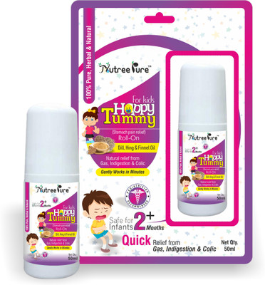 

NUTREE PURE Happy Tummy Roll On for Kids Stomach Pain Relief, Digestion & Colic Relief with Dill Seed Oil, Hing & Fennel Liquid(50 ml)