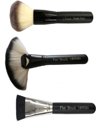 

L'Rivara 3 Pcs Makeup Brush (Fan Makeup Brush + Powder Makeup Brush + Flat Foundation Makeup Brush) LR-128(Pack of 3)