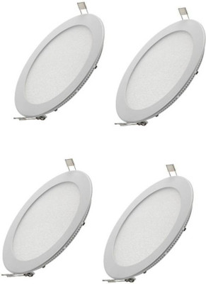 

Blanco 6w Round White LED panel light pack of 4pc Flush Mount Ceiling Lamp