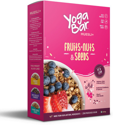 

Yogabar Wholegrain Breakfast Muesli+ - Fruits, Nuts + Seeds(400 g, Box)