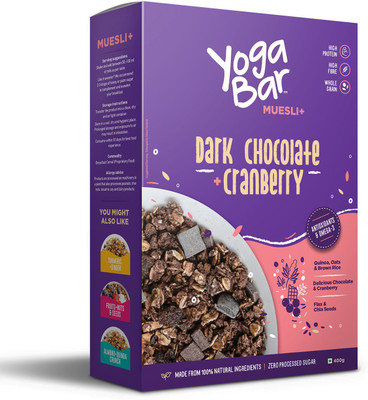 

Yogabar Wholegrain Breakfast Muesli+ - Dark Chocolate + Cranberry(400 g, Box)
