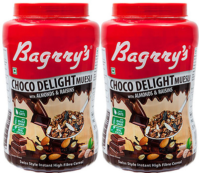 

Bagrry's Choco Delight Muesli Pack of 2(2000 g, Plastic Bottle, Pack of 2)