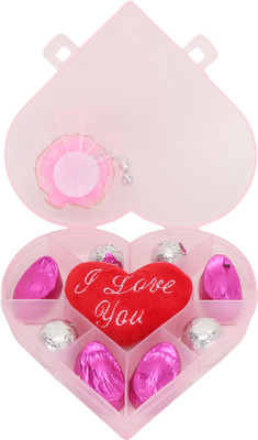 

Skylofts 8pcs Chocolates Heart Box Valentines gift Birthday Gifts for Girls with I love you heart soft toy Bars(90 g)
