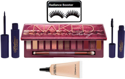 

radiance booster Eyelashes & Naked Urban Decay Cherry Eye shadow Palette & Padma Eyeliner+Mascara & Select Cover Up Concealer(Set of 5)