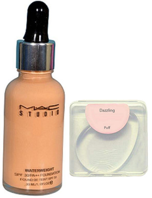 

dazzling Silicon Puffs & Waterweight SPF 30 Foundation 30 ml (Set of 2)(Set of 2)