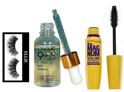 

Ellie Eyelashes, 9to5 Face Serum, Maybelline Mag num Mascara(Set of 3)