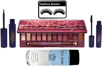 

radiance booster Eyelashes & Naked Urban Decay Cherry Eye shadow Palette & Padma Eyeliner+Mascara & Bobbi Brown Makeup Remover(Set of 5)