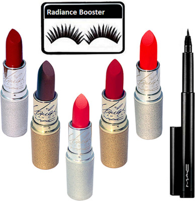 

radiance booster Eyelashes & Mac Mariah Carey Lipstick (Pack Of 5) & Pen Eyeliner(Set of 7)