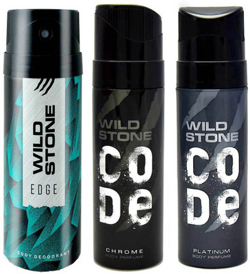 

Wild Stone Edge, Chrome and Platinum Body Mist - For Men(390 ml, Pack of 3)