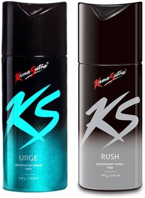 

KamaSutra KS Urge Rush Body Spray - For Men(300 ml, Pack of 2)