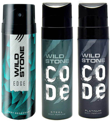 

Wild Stone Edge, Platinum and Steel Body Mist - For Men(390 ml, Pack of 3)