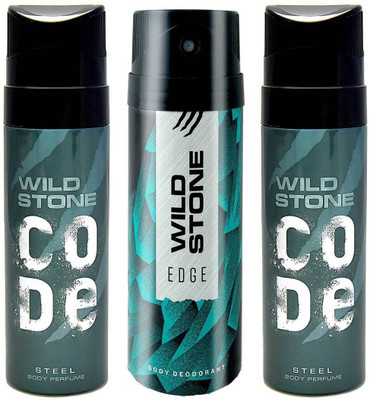 

Wild Stone Edge and 2 Steel Body Mist - For Men(390 ml, Pack of 3)