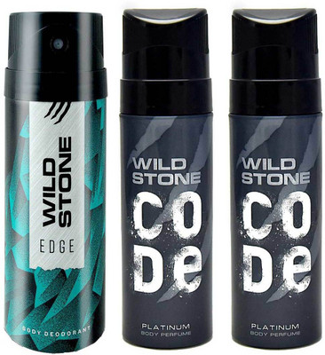 

Wild Stone Edge and 2 Platinum Body Mist - For Men(390 ml, Pack of 3)