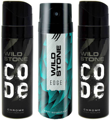 

Wild Stone Edge and 2 Chrome Body Mist - For Men(390 ml, Pack of 3)