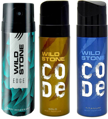 

Wild Stone Edge, Gold and Titanium Body Mist - For Men(390 ml, Pack of 3)