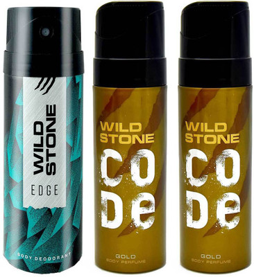 

Wild Stone Edge and 2 Gold Body Mist - For Men(390 ml, Pack of 3)