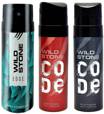 

Wild Stone Edge, Copper and Platinum Body Mist - For Men(390 ml, Pack of 3)