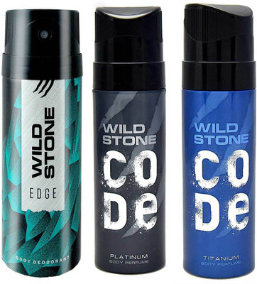

Wild Stone Edge, Platinum and Titanium Body Mist - For Men(390 ml, Pack of 3)