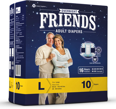 

Friends Overnight Adult Diapers Adult Diapers - L(10 Pieces)