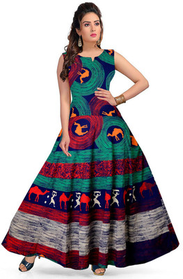 Mudrika women's maxi multicolor dress hot sale