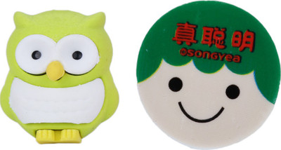 

AutoVHPR Set of 2 Cute Green Owl & Smiley Face shaped Eraser for School Children Non-Toxic Eraser(Set of 2, Multicolor)