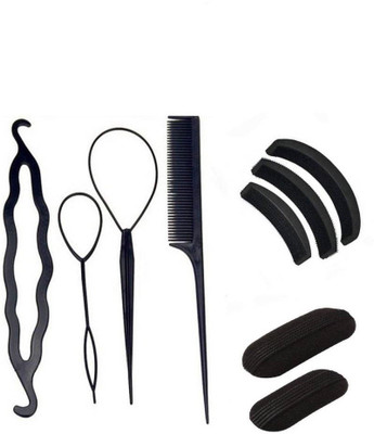 

FNB Combo Of Hair Bun Maker Hair Accessories Hair Styling Tools for Women and Girls Hair Accessory Set(Black)