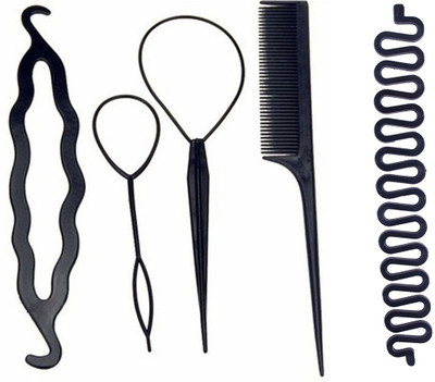 

S R Enterprises hair diy kit tools accessories ,snake twists tool (pack of 5pcs) Hair Accessory Set(Black)